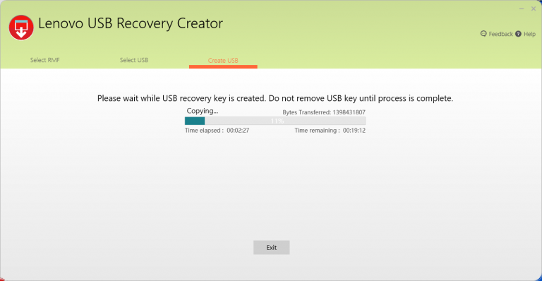 Lenovo usb recovery creator не удалось создать разделы